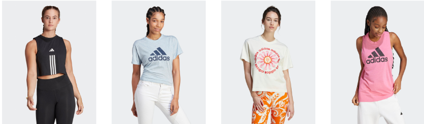 Sieviešu T–krekli un topi Adidas Sieviešu T–krekli un topi Adidas